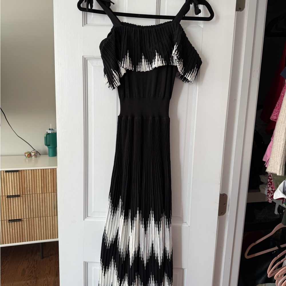 Allison NY Black and White Maxi Dress